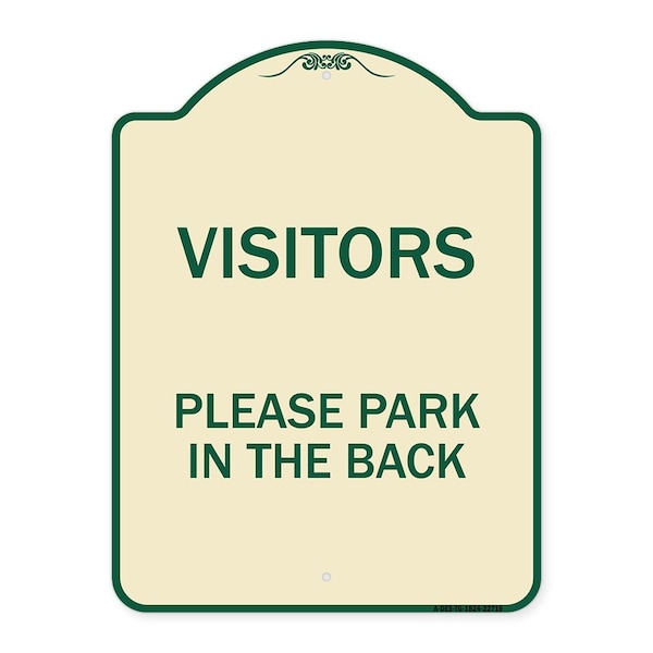 Signmission Visitors Please Park in the Back Heavy-Gauge Aluminum Architectural Sign, 24" x 18", TG-1824-22719 A-DES-TG-1824-22719 - main